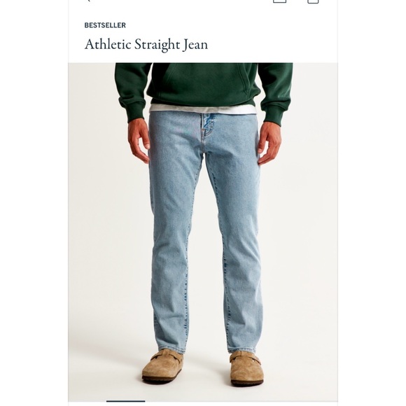 Abercrombie & Fitch Jeans Athletic Straight Signature Stretch Denim Mens 34 X 32 - Picture 4 of 5